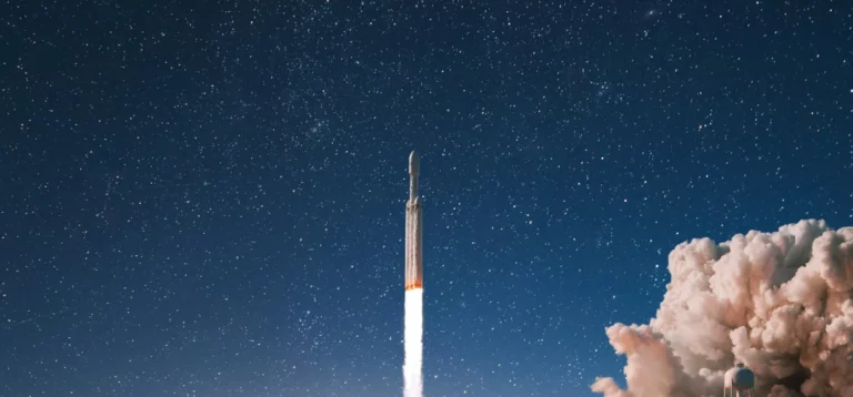 Rocket launching into space symbolizing website positioning and strategic direction for small businesses